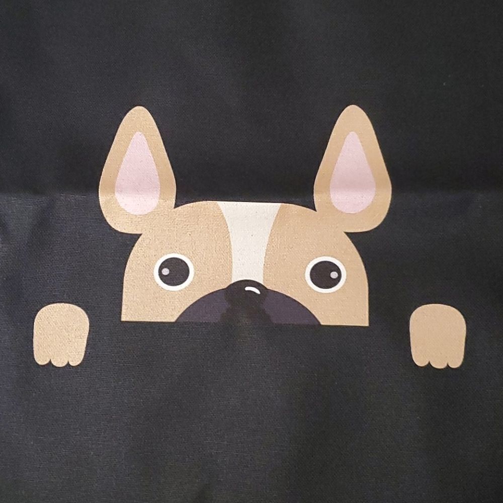 Black Canvas Puppy Dog Tote Bag - Picture 7 of 9